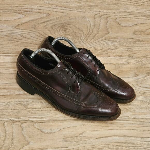 Florsheim Wingtip Oxford Dress Shoes Brogue Detailing Burgundy Mens Size 10.5 main image 6
